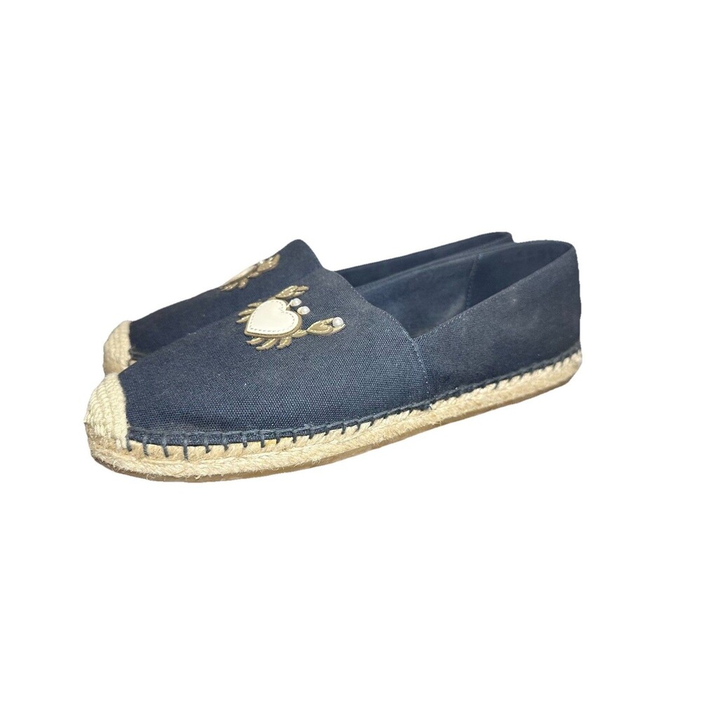Kate Spade Beach Date Espadrilles Crab Slip On Shoes Navy Women's 7.5 - Picture 2 of 9